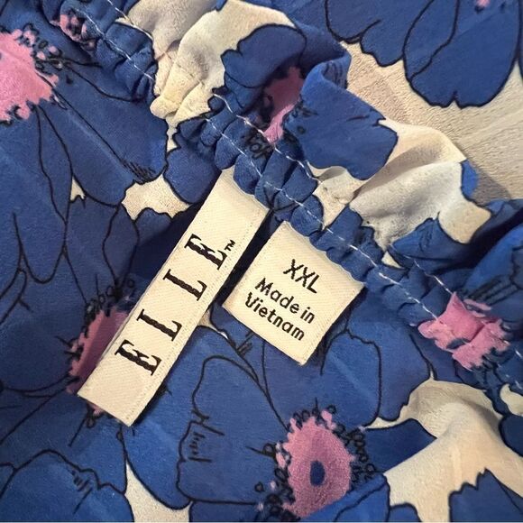 ELLE Blue, Pink & White Floral Long Sleeve Top size XXL - Picture 9 of 9